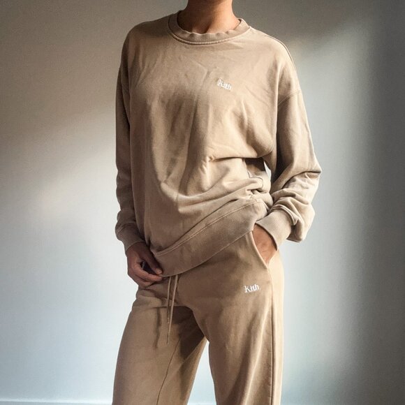 Kith Women 2019 2 Piece Sweatsuit Tan Size Small - Picture 1 of 8